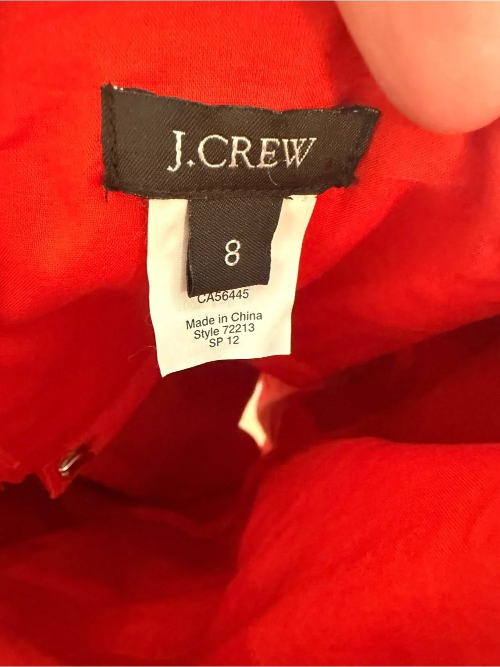 J. Crew Strapless Pink and Red Patterned Dress
